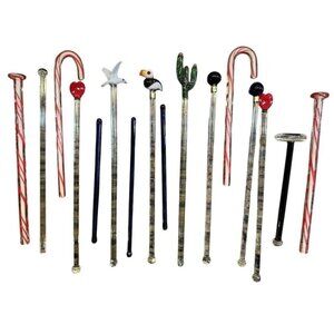 Vintage Art Glass Swizzle Stir Sticks Mixed Lot